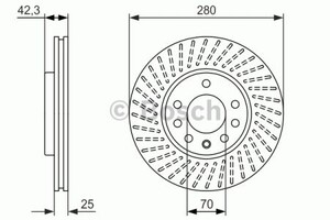 Фото Диск гальмівний (передній) Opel Combo 01- (280x25) Bosch 0 986 479 919