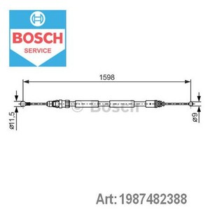 Фото Трос ручного гальма Bosch 1 987 482 388