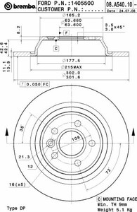 Фото Автозапчастина Brembo 08.A540.10