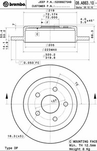 Фото Автозапчасть Brembo 08.A863.10