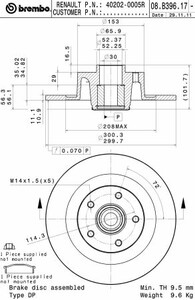 Фото Гальмівний диск Brembo 08.B396.17