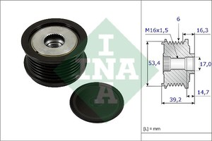 Фото Шків генератора Ford Connect/ Courier 1.5/1.6 TDCI 14- INA 535 0236 10