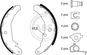 Фото Комплект гальмівних колодок ABS 8804