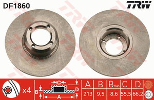 Фото Гальмівний диск TRW DF1860