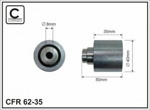 Фото Ролик проміжний ремня ГРМ Audi A1/A2/A3/A4/Allroad/A5/A6/Q5/TT, Ford Galaxy, Mitsubishi Grandis/Lancer VIII/Outlander II, Seat Alhambra/Altea/XL/Arosa/Cordoba 1.2D-3.0 03.95-   40x8x35 Caffaro 62-35