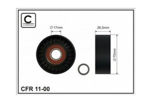 Фото Натяжний ролик поліклинового ременю Caffaro 11-00