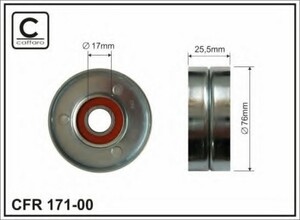 Фото Ролик натяжного механізму поліклинового ремня Audi 80/A4/A6/A8/Allroad, Skoda Superb I, VW Passat 2.4-2.8 08.91-03.08   76x17x26 Caffaro 171-00