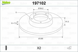 Фото Гальмівний диск Valeo 197102