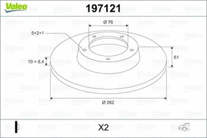 Фото Гальмівний диск Valeo 197121