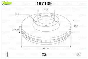 Фото Гальмівний диск Valeo 197139