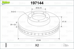 Фото Гальмівний диск Valeo 197144