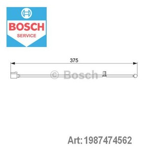 Фото Датчик зносу гальмівних колодок (передніх) VW Touareg/Porsche Cayenne 02-10 (L=375mm) Bosch 1 987 474 562