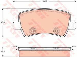 Фото Комплект гальмівних колодок, дискове гальмо TRW GDB1685