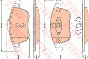 Фото Колодки гальмівні (передні) Renault Laguna III 07-15/Latitude 10- TRW GDB1808