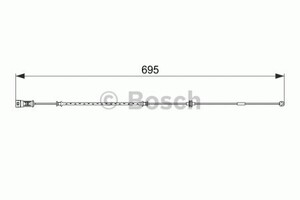 Фото Датчик зносу гальмівних колодок (передніх) Opel Vectra C 02- (L=695mm) Bosch 1 987 474 585