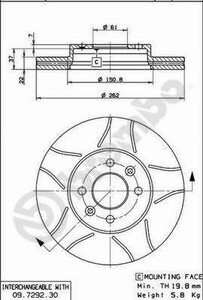 Фото Гальмівний диск Brembo 09.7292.77