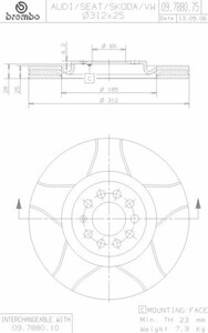 Фото Гальмівний диск Brembo 09.7880.75