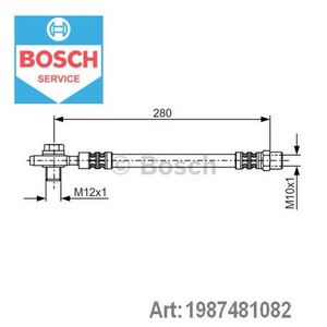 Фото Гальмівний шланг Bosch 1 987 481 082