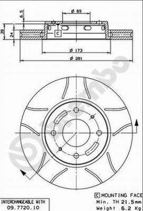 Фото Гальмівний диск Brembo 09.7720.75