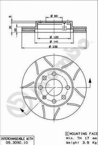 Фото Диск гальмівний Brembo 09.3090.75