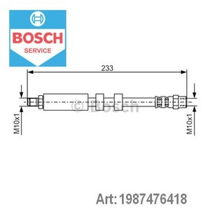 Фото Шланг гальмівний (задній) Audi 100/A6 1.8-2.8 90-97 (L=205mm) Bosch 1 987 476 418