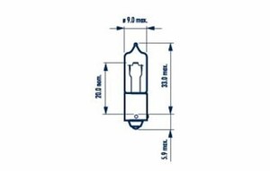 Фото Автолампа H21W 12V 21W BAY9S Halogen Miniature NARVA 681913000