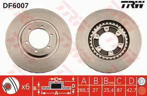Фото Гальмівний диск TRW DF6007