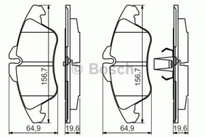 Фото Комплект гальмівних накладок, дискове гальмо Bosch 0 986 494 504