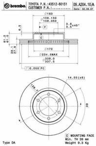 Фото Гальмівний диск Brembo 09.A204.11