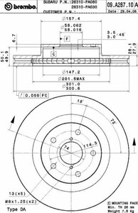 Фото Гальмівний диск Brembo 09.A287.10