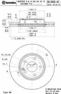 Фото Гальмівний диск Brembo 09.B436.41