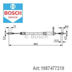 Фото Трос ручного гальма Bosch 1 987 477 219