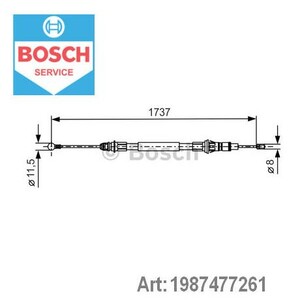 Фото Трос гальма стоянки Bosch 1 987 477 261