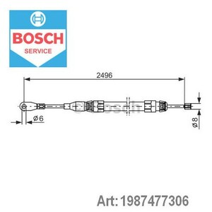 Фото Трос ручного гальма Bosch 1 987 477 306