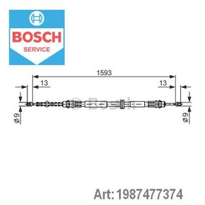 Фото Трос, паркувальна гальмівна система Bosch 1 987 477 374