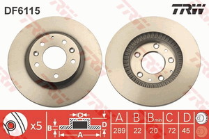 Фото Гальмівний диск TRW DF6115