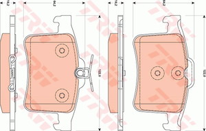 Фото Комплект гальмівних колодок, дискове гальмо TRW GDB1877