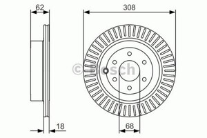 Фото Диск гальмівний (задній) Nissan Pathfinder III 05- (307.7x17.9) (вент.) Bosch 0 986 479 533