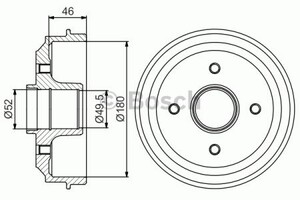 Фото Гальмівний барабан Bosch 0 986 477 155