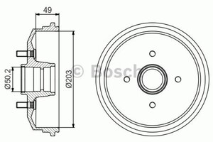 Фото Гальмівний барабан Bosch 0 986 477 190