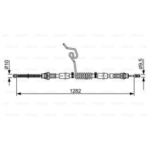 Фото Трос ручника (задній) (R) Ford Transit 00-14 (L=1282mm) Bosch 1 987 482 462