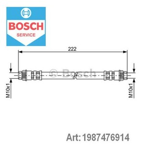 Фото Шланг гальмівний (задній) Renault Trafic/Opel Vivaro 01- (200mm) Bosch 1 987 476 914