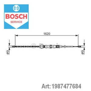 Фото Трос ручного гальма Bosch 1 987 477 684