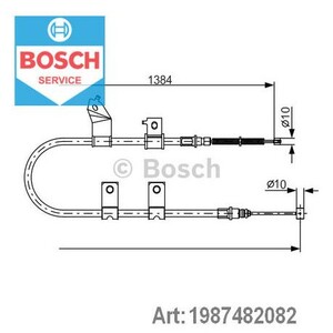 Фото Трос ручника (задній) (R) Chevrolet Aveo/Kalos/Daewoo Kalos 03- Bosch 1 987 482 082