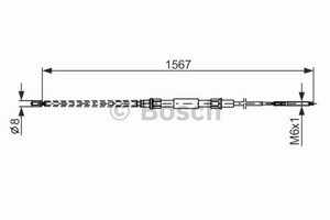 Фото Трос, паркувальна гальмівна система Bosch 1 987 482 104