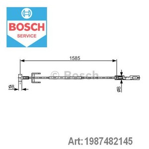 Фото Трос ручника Renault Trafic/Opel Vivaro (1585mm) Bosch 1 987 482 145