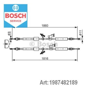 Фото Трос ручного гальма Bosch 1 987 482 189