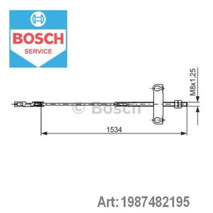 Фото Трос, паркувальна гальмівна система Bosch 1 987 482 195