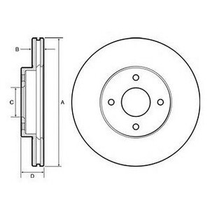 Фото DELPHI NISSAN диск гальмівний передн.Micra 11- Delphi BG4454