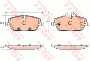 Фото Комплект гальмівних колодок, дискове гальмо TRW GDB2038